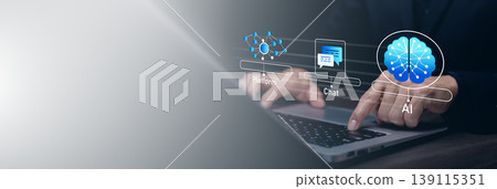 AI Chat Platform and Intelligent Digital Interaction Concept AI Chat Platform and Intelligent Digital Interaction Concept 139115351