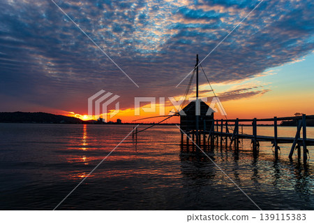 The beautiful sunset over Lake Togo 139115383