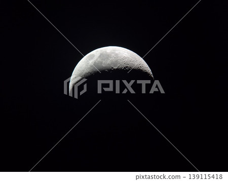 Crescent moon floating in the night sky Crescent moon floating in the night sky 139115418