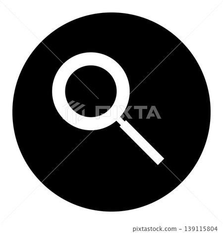 Search icon, round, monochrome, simple, vector, transparent, free material. Search icon, round, monochrome, simple, vector, transparent, free material. 139115804