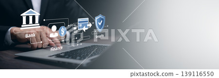 Digital Banking Finance and Security Workflow Concept Digital Banking Finance and Security Workflow Concept 139116550