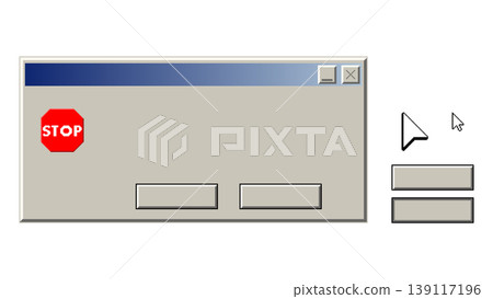 Pixel stop warning popup window interface set 139117196