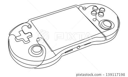 Continuous Line Portable Game Console Editable Stroke 139117198