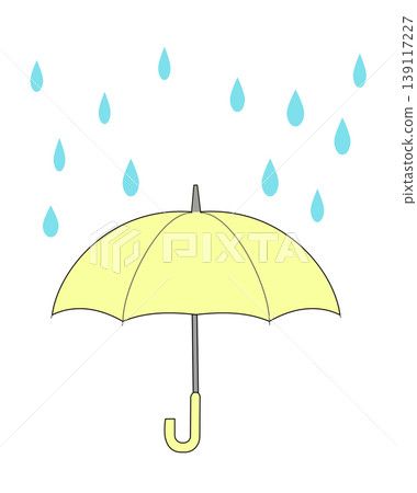 Simple illustration of rain and an umbrella; image of rainy season weather. Simple illustration of rain and an umbrella; image of rainy season weather. 139117227