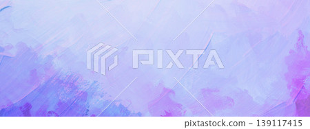 Abstract oil painting presenting a gradient of purple, violet, and blue tones with visible brush strokes, creating a textured artistic background 139117415