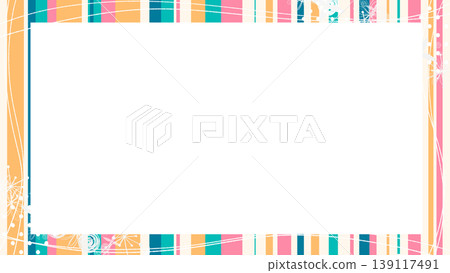Tropical colorful summer-colored random stripe frame 139117491
