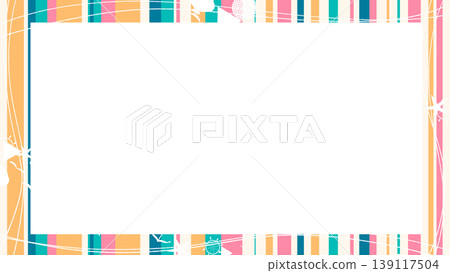 Tropical summer-colored random stripe frame 139117504