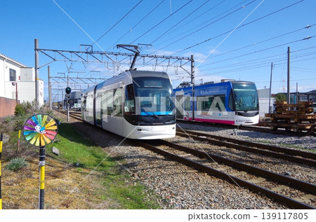 Toyama Port Line train depot and trains 139117805