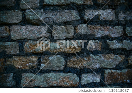 Close up of the wall. Brick wall, brick pattern. Wall feature and wall structure. For background use. Close up of the wall. Brick wall, brick pattern. Wall feature and wall structure. For background use. 139118087
