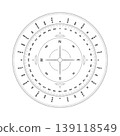 Compass rose vector illustration with degree scale and cardinal directions 139118549