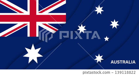 Paper cut national flag of Australia, vector papercut 26 January Australian banner. Vector Australian flag featuring Union Jack in the canton, Commonwealth Star, and Southern Cross constellation Paper cut national flag of Australia, vector papercut 26 January Australian banner. Vector Australian flag featuring Union Jack in the canton, Commonwealth Star, and Southern Cross constellation 139118822