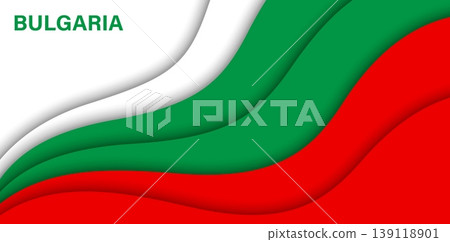 Paper cut national flag of Bulgaria, vector papercut banner for 3 March Liberation Day. Bulgarian holiday and patriotic flag of Bulgaria Republic in paper cut waves with white, green and red colors Paper cut national flag of Bulgaria, vector papercut banner for 3 March Liberation Day. Bulgarian holiday and patriotic flag of Bulgaria Republic in paper cut waves with white, green and red colors 139118901