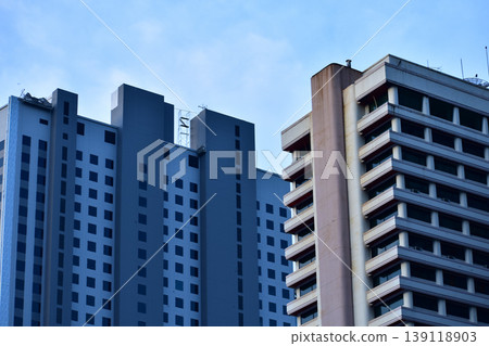 Exterior of modern architecture, modern city building. Modern architecture abstract background, building abstract. Exterior of modern architecture, modern city building. Modern architecture abstract background, building abstract. 139118903