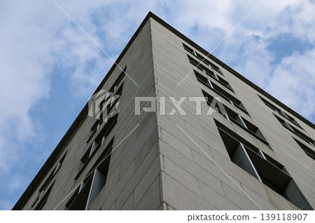 Exterior of modern architecture, modern city building. Modern architecture abstract background, building abstract. 139118907
