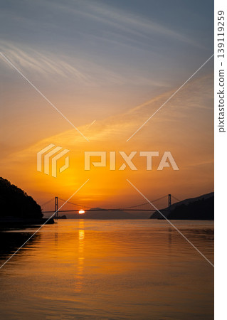 Sunrise over the Akinada Bridge 139119259
