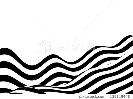 Abstract black and white wavy lines, minimalist op-art vector background. Eps 10 Abstract black and white wavy lines, minimalist op-art vector background. Eps 10 139119448
