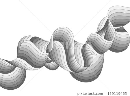 Abstract black and white wave of complex gradient stripes, isolated vector element on white background. Eps 10 139119465