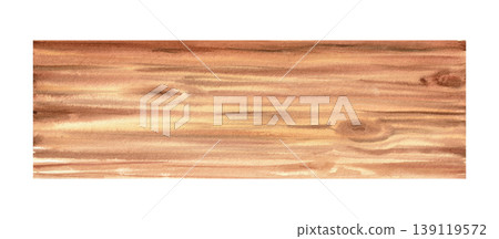 Wooden plank with wood texture. Watercolor isolated illustration for a rustic wedding or farmer's market backdrop. Wooden plank with wood texture. Watercolor isolated illustration for a rustic wedding or farmer's market backdrop. 139119572