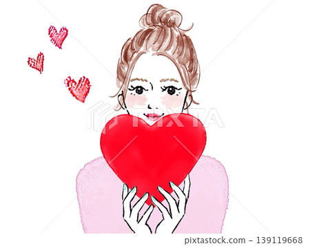 Woman with heart 139119668