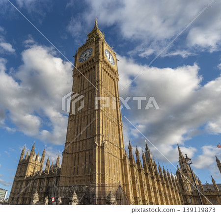 London Famous Westminster uk landmark clock tower detail of big ben 139119873