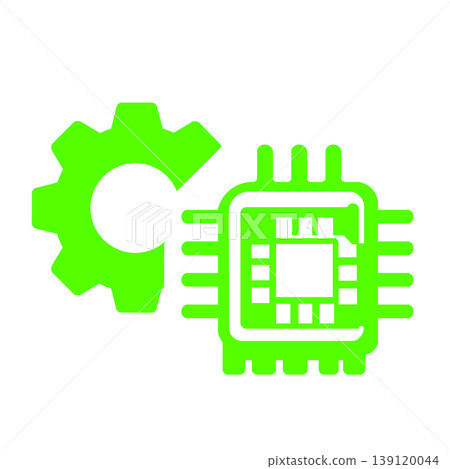 A digital processing image icon (green) combining a semiconductor chip and configuration functions. 139120044