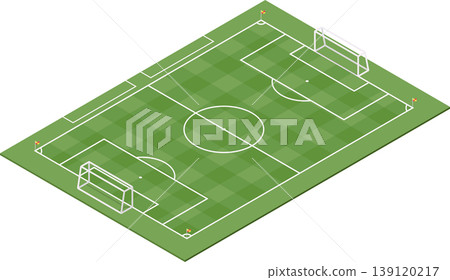 Empty football field stock illustration 139120217