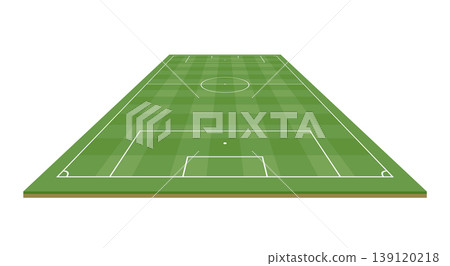 Football pitch long perspective stock illustration 139120218