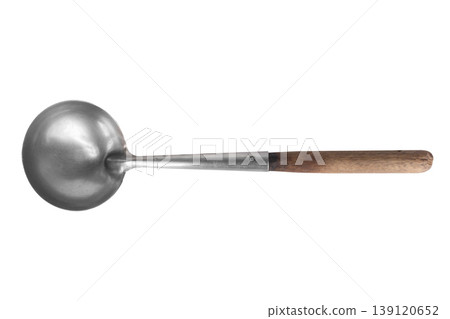 Soup ladle isolated on white background wood Soup ladle isolated on white background wood 139120652