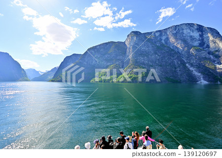 View of Nærøyfjord from Sognefjord View of Nærøyfjord from Sognefjord 139120697