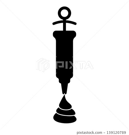 Confectionery syringe icing pastry cream swirl custard whipped icon black color vector illustration image flat style Confectionery syringe icing pastry cream swirl custard whipped icon black color vector illustration image flat style 139120789