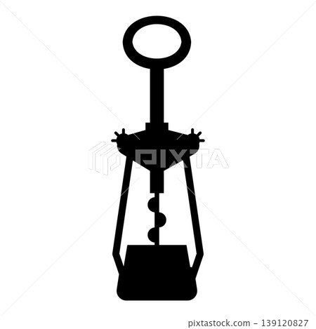 Wing corkscrew for opening wine bottles cork screw icon black color vector illustration image flat style Wing corkscrew for opening wine bottles cork screw icon black color vector illustration image flat style 139120827