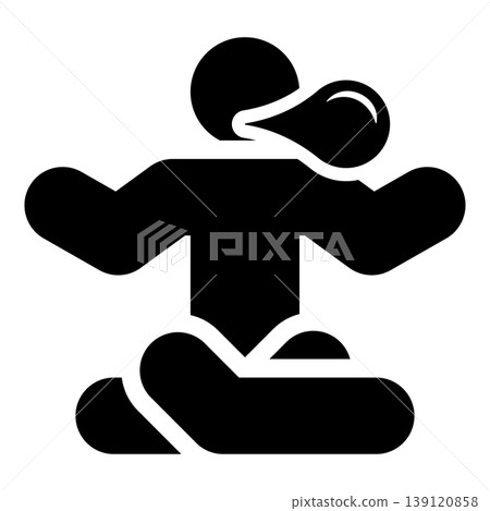 Person in a yoga pose blowing bubble gum icon black color vector illustration image flat style Person in a yoga pose blowing bubble gum icon black color vector illustration image flat style 139120858