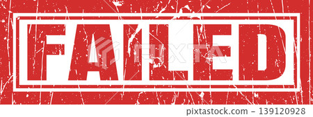 Grunge red failed word rubber stamp seal on white background. Grunge red failed word rubber stamp seal on white background. 139120928
