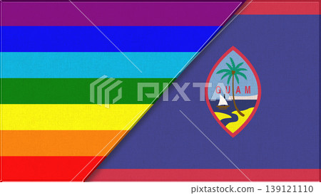 Flags of LGBT and Guam. LGBT and Guam official flags.Symbol of sexual minorities Flags of LGBT and Guam. LGBT and Guam official flags.Symbol of sexual minorities 139121110