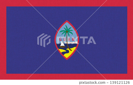 Flag of Guam on fabric surface. American Guam flag on fabric 139121126
