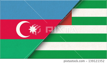 Azerbaijan and Abkhazia double flag friendship and sport concept. National Flags Azerbaijan and Abkhazia double flag friendship and sport concept. National Flags 139121352