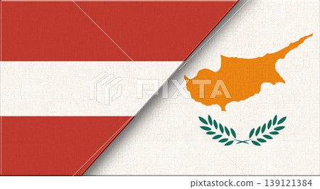 Austria and Cyprus Combined National Flags Partnership Concept Illustration 139121384