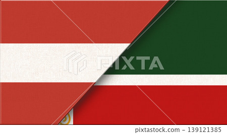 Austria and Chechnya Combined National Flags Partnership Concept Illustration 139121385
