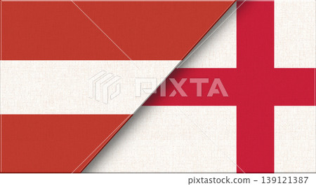 Austria and England Combined National Flags Partnership Concept Illustration 139121387