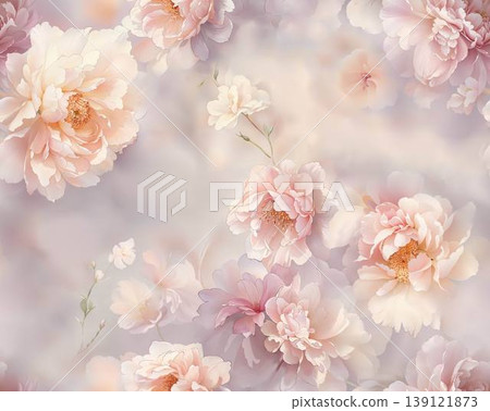 Collection of dreamy watercolor floral and whimsical seamless patterns in pastel tones 139121873