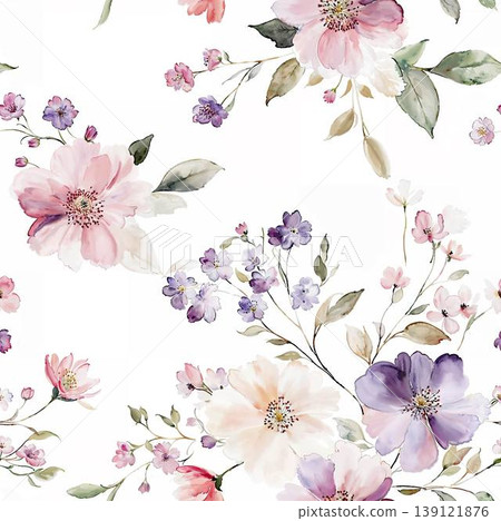 Collection of dreamy watercolor floral and whimsical seamless patterns in pastel tones Collection of dreamy watercolor floral and whimsical seamless patterns in pastel tones 139121876