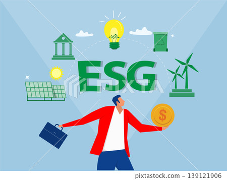 Business investment green sustainability,esg concept of environmental, social and governance solution environmental and corporate responsibility in business company vector Business investment green sustainability,esg concept of environmental, social and governance solution environmental and corporate responsibility in business company vector 139121906