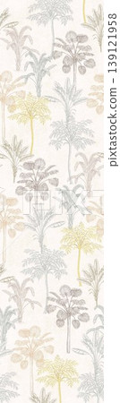 Collection of soft focus watercolor floral and botanical seamless patterns in pastel tones 139121958