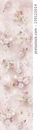 Collection of dreamy soft focus watercolor floral and nature seamless patterns 139122014