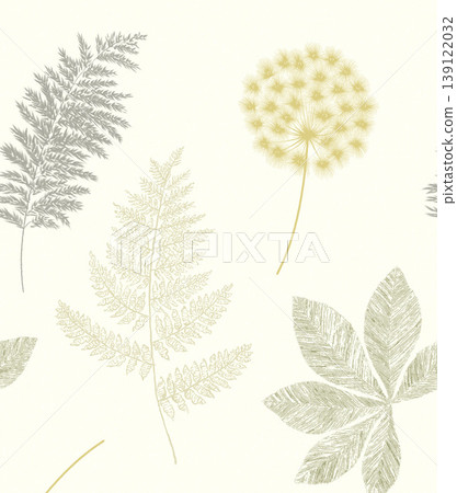 Collection of dreamy soft focus watercolor floral and nature seamless patterns 139122032