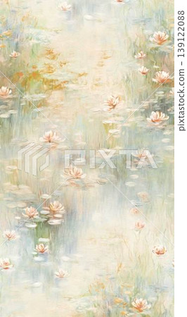Collection of dreamy soft focus watercolor floral and nature seamless patterns 139122088