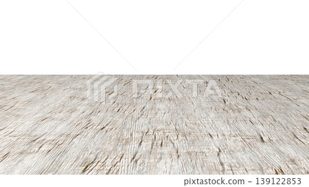 Perspective view of a flat wooden surface with a pronounced texture and annual rings. 139122853
