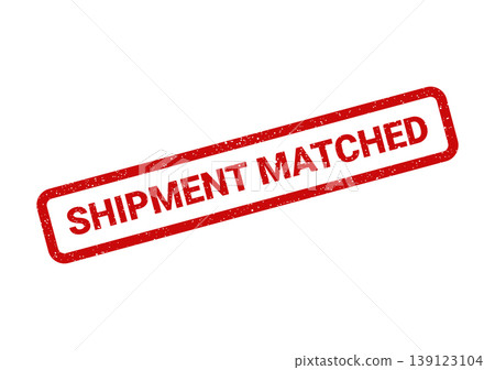 Vibrant red textured stamp featuring shipment matched text signifying successful pairing in logistics operations Vibrant red textured stamp featuring shipment matched text signifying successful pairing in logistics operations 139123104