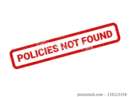 Textured red rubber stamp vector illustration conveying policies not found for system error messages Textured red rubber stamp vector illustration conveying policies not found for system error messages 139123356
