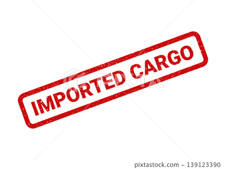 Textured red stamp indicates goods have been officially received as imported cargo Textured red stamp indicates goods have been officially received as imported cargo 139123390